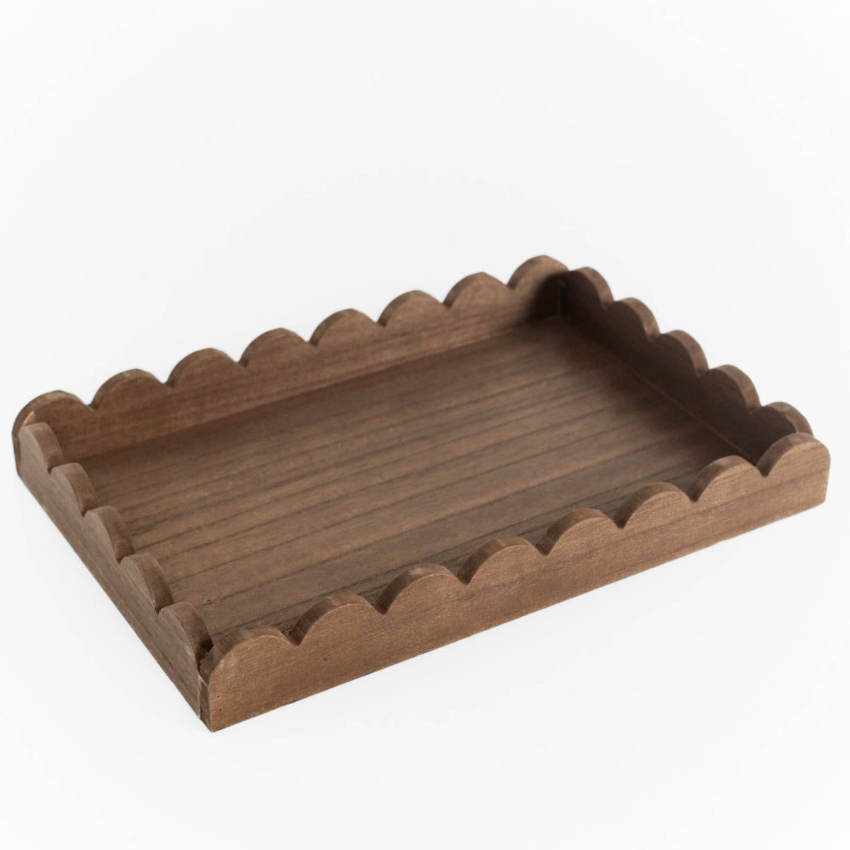 Scallop Trim Wooden Tray, Provincial