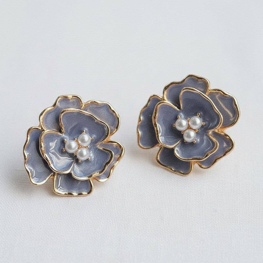 Ellemadera - Artistic Floral Design Drop Earrings