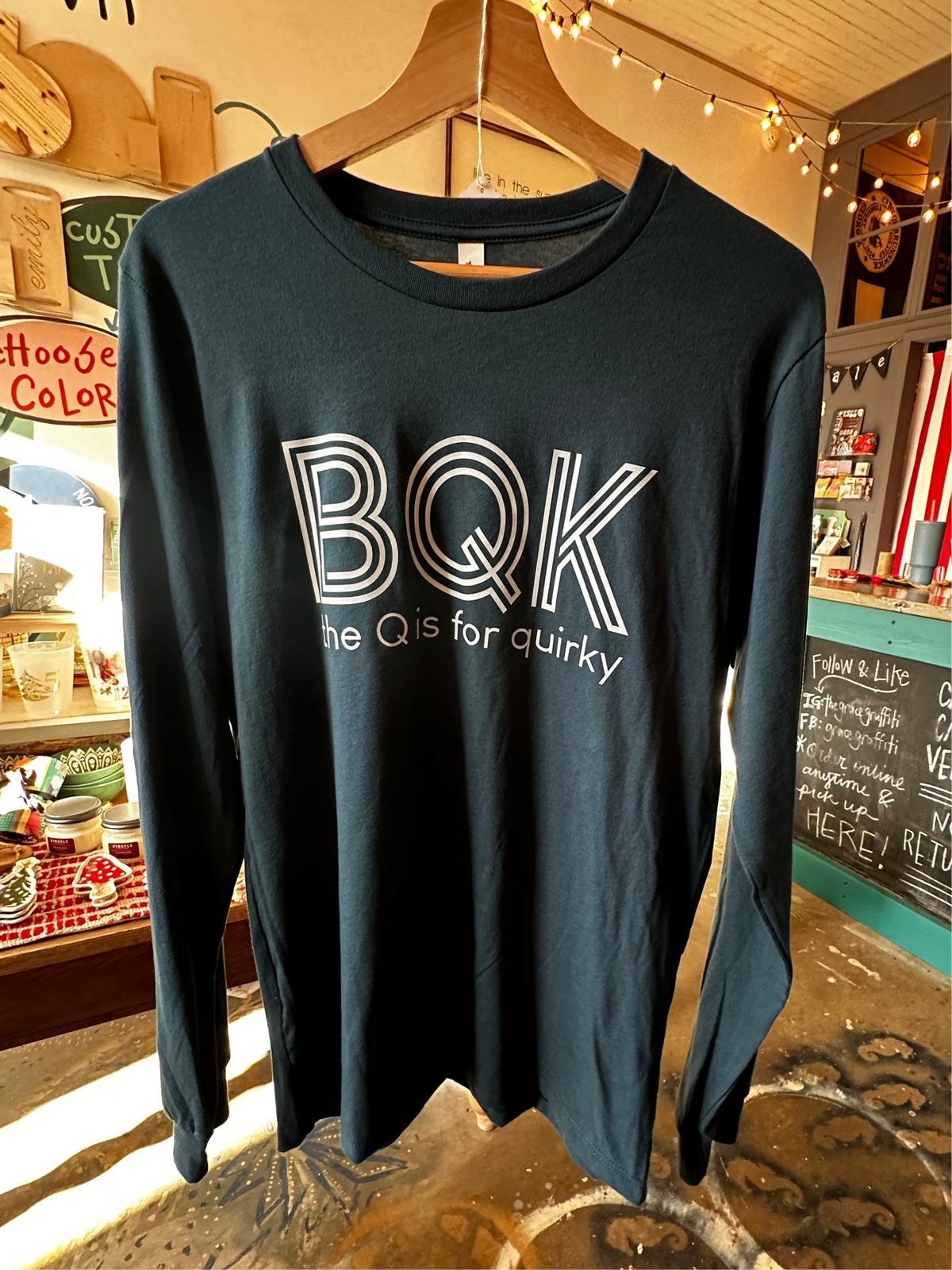 BQK Long Sleeve T-shirt, Pacific Blue