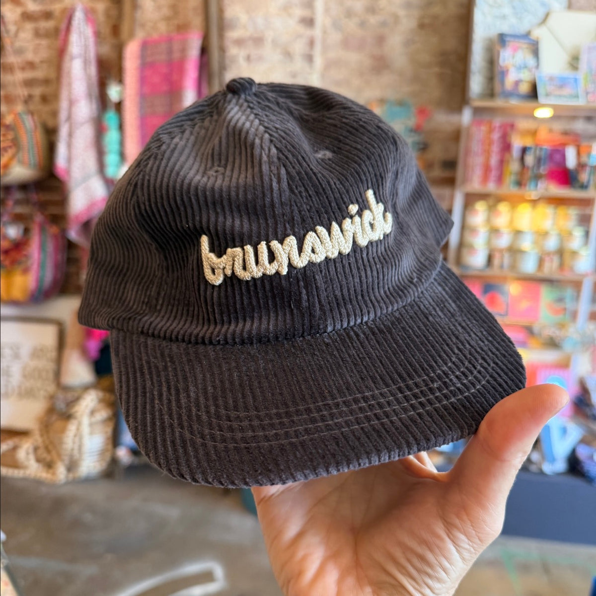 The Raised Stitch – Floppy Dad Hat: Dark Gray / Champagne