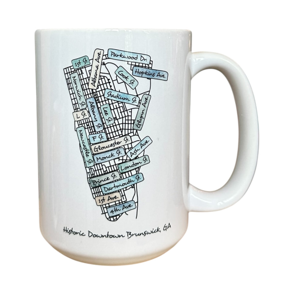 Brunswick Street Map Mugs: Coastal