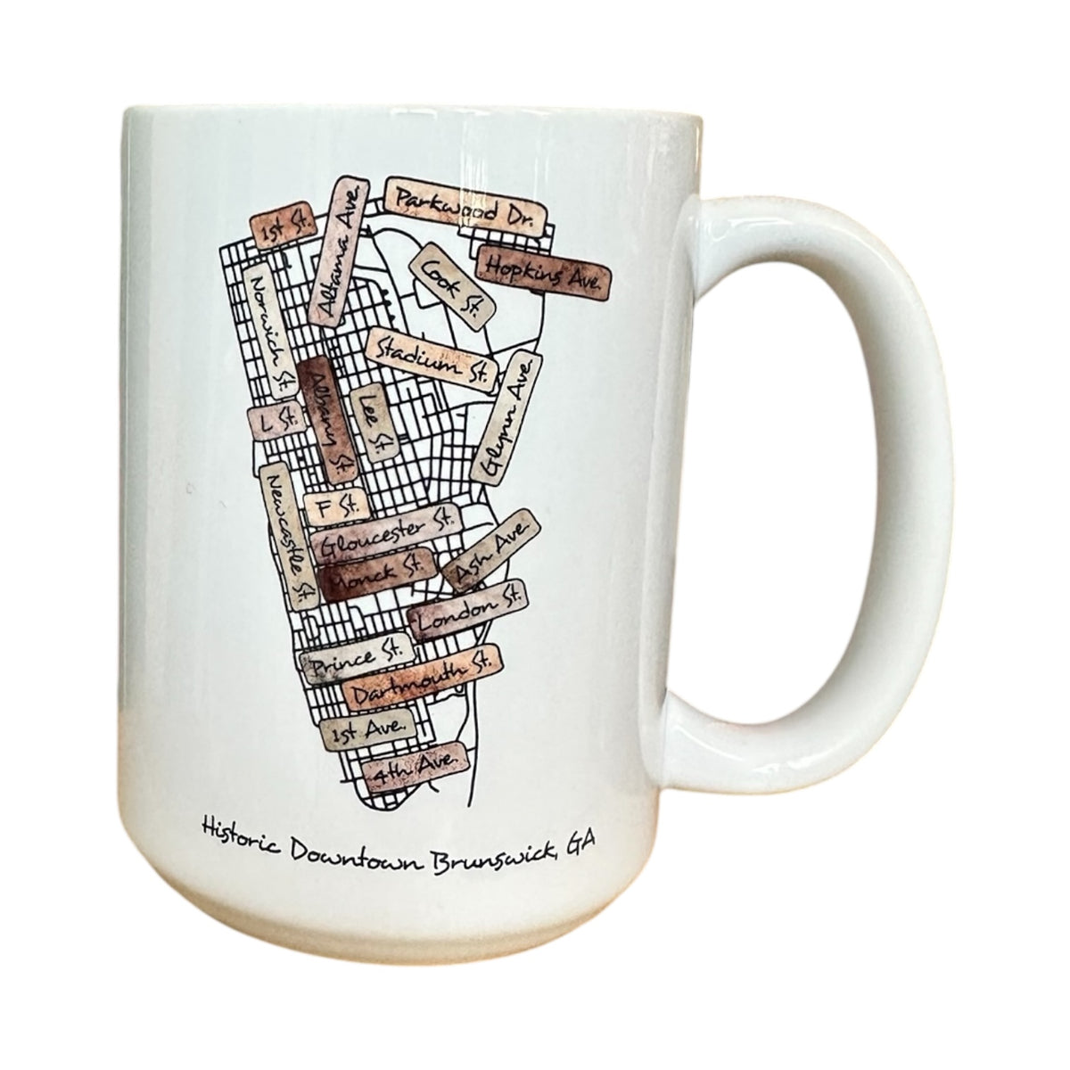 Brunswick Street Map Mugs: Boho
