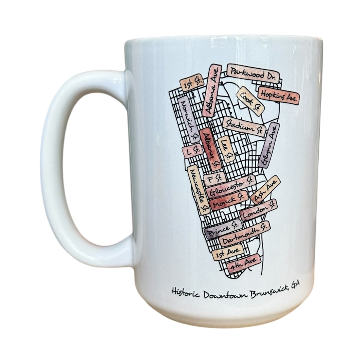 Brunswick Street Map Mugs: Sunset