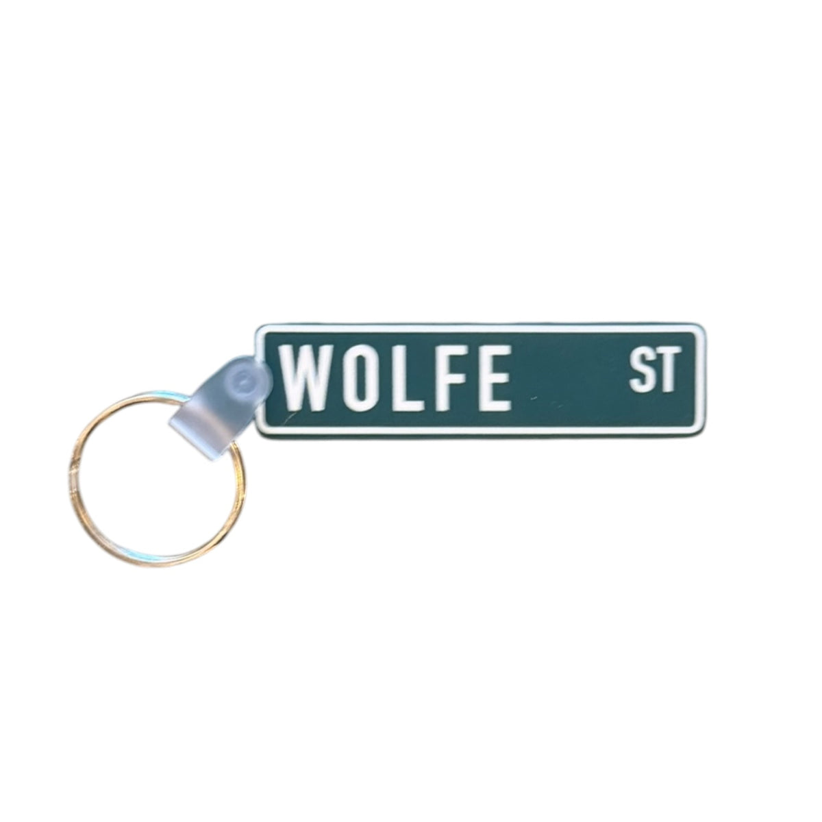 Wolfe St Street Sign Style Keychain