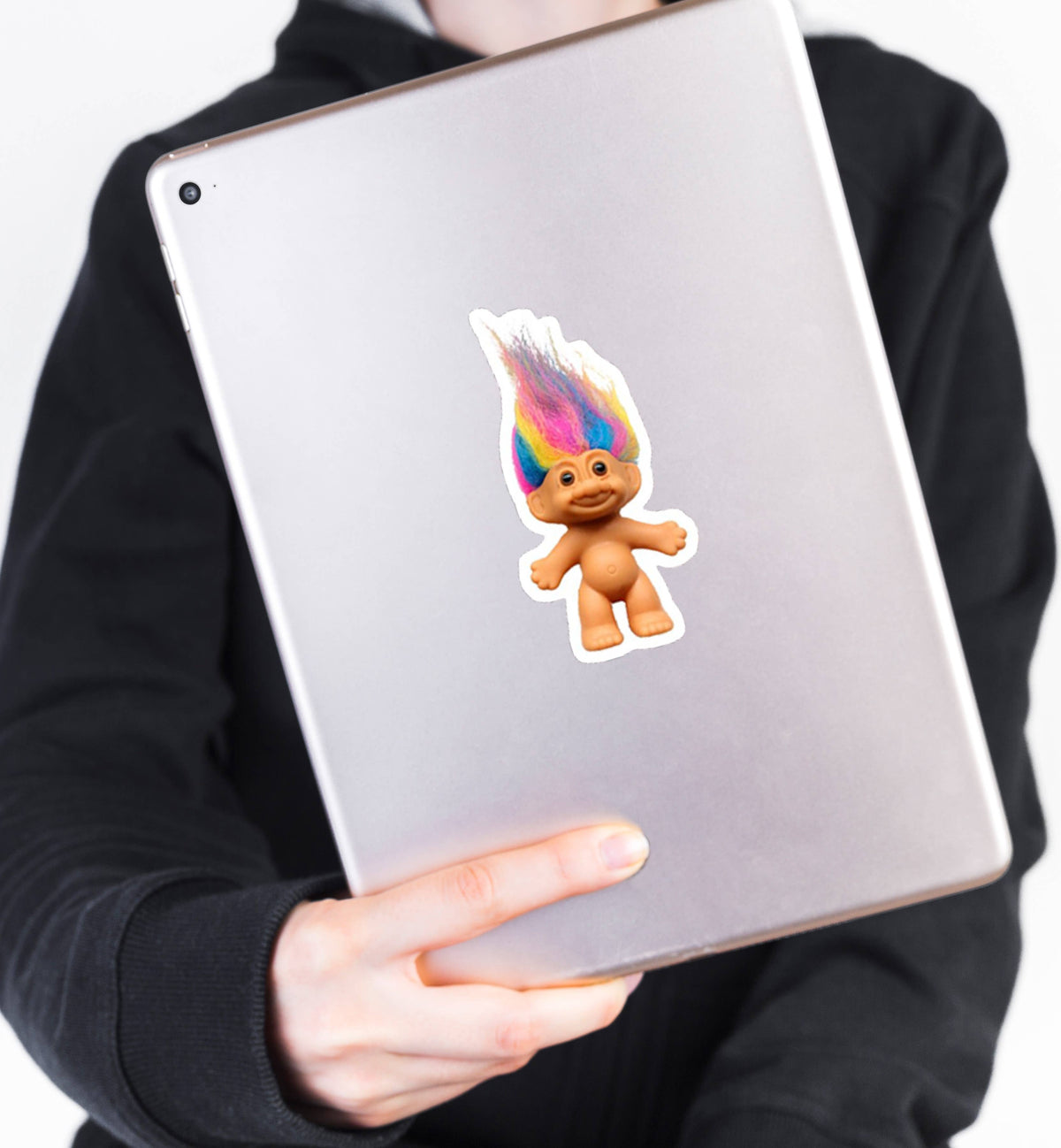 Retro Troll Doll Vinyl Sticker- Rainbow Hair