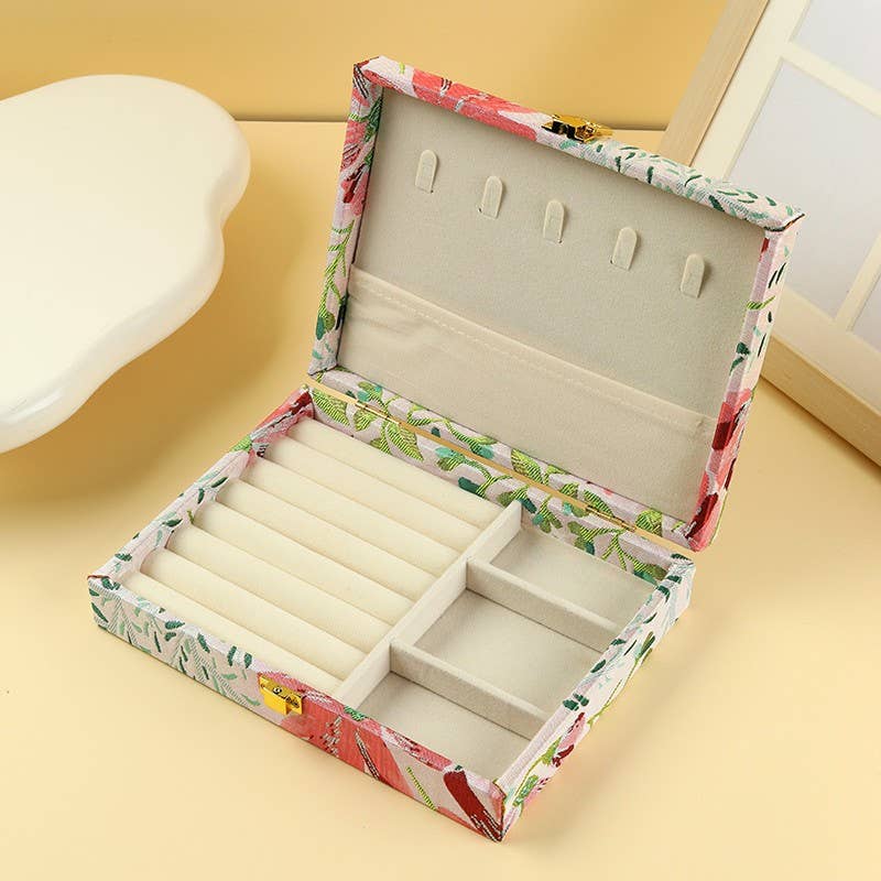Floral Jewelry Box, Dark Print