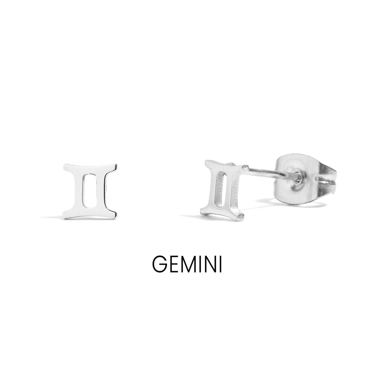 18K Gold PVD Stainless Steel Zodiac Stud Earrings