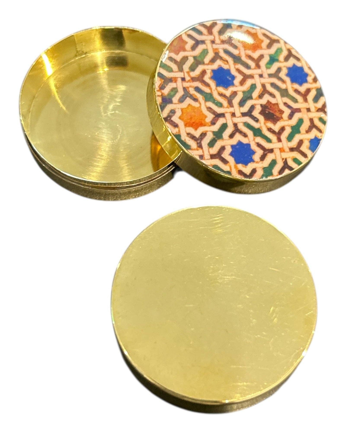 Round Brass Printed Box