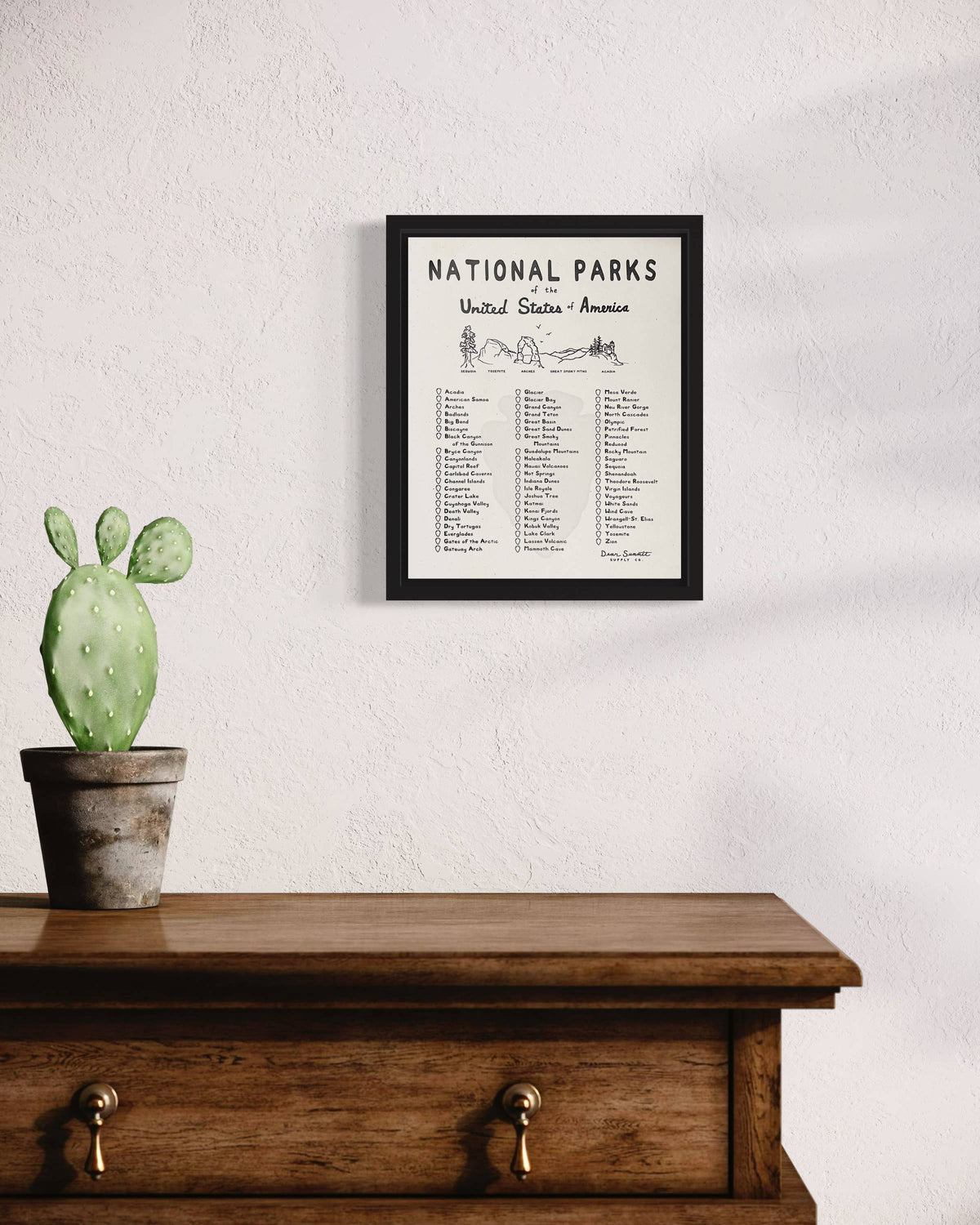 National Parks Checklist Print