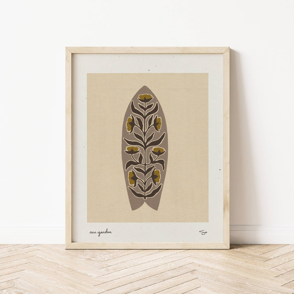 Mid Tide Design - Surf Garden 1 | Surfboard Print : 8”x10”
