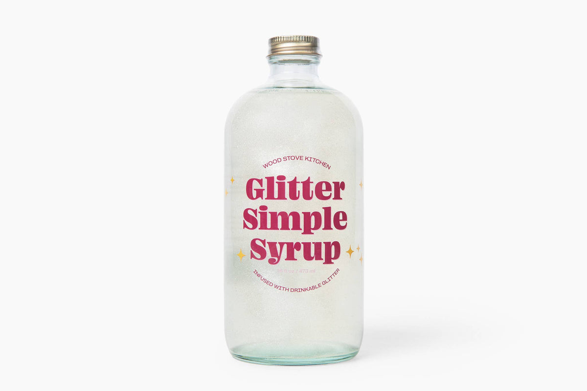 Wood Stove Kitchen - Glitter Simple Syrup, 16 fl oz with Edible Glitter