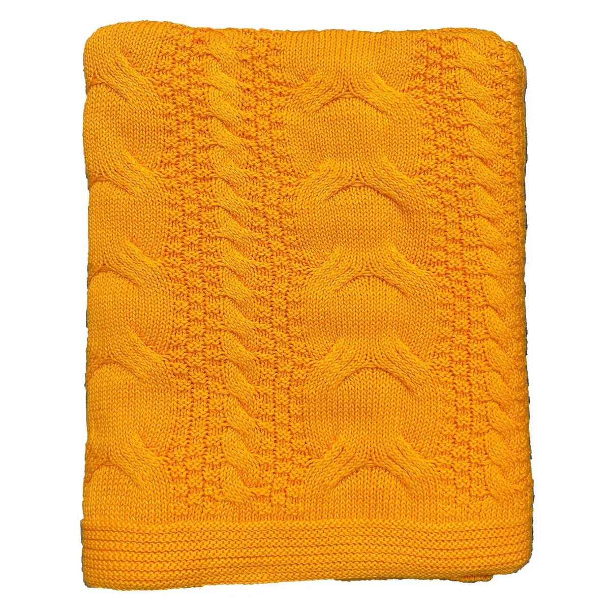 Classic Cable Knit Cotton Throw Blankets
