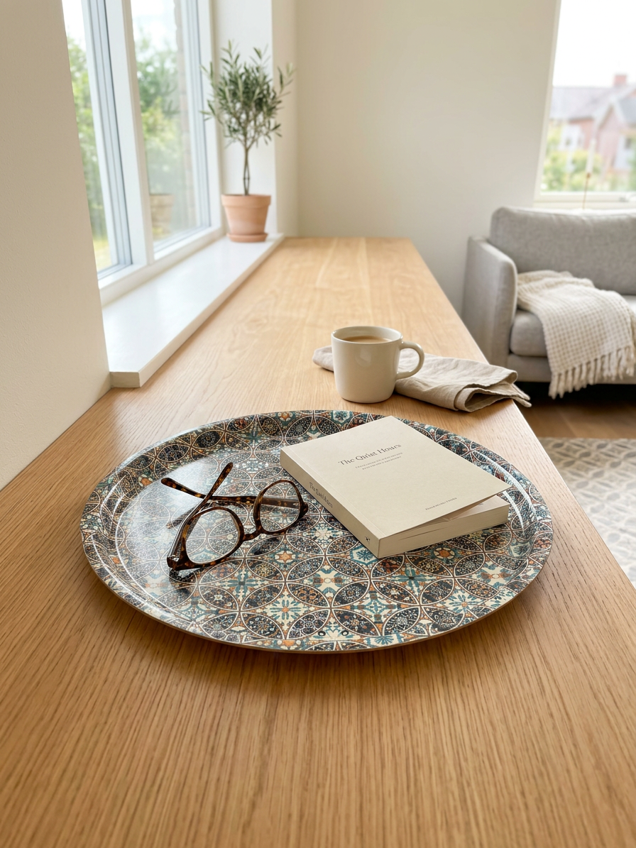 Ada Design Round Metal Serving Tray