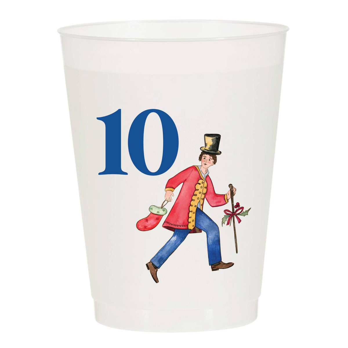 12 Days of Christmas Frosted Cups / Set of 12 Cups