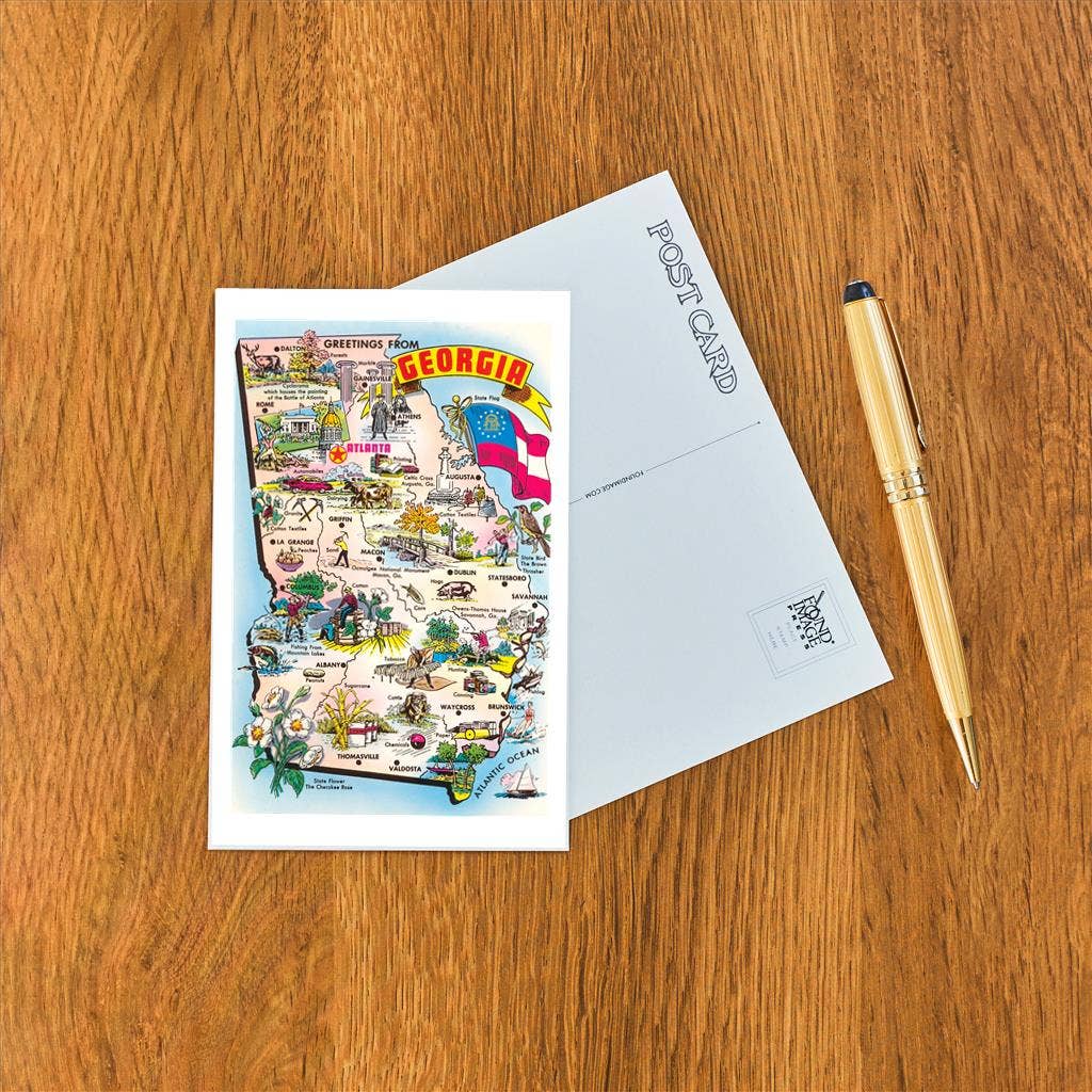 Postcard: Map of Georgia