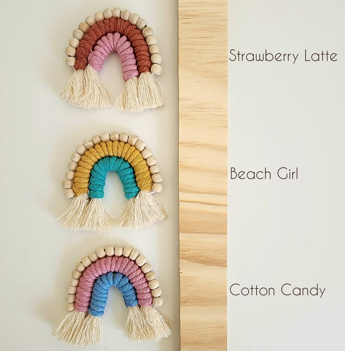 Macramé Rainbow Fridge Magnets/Essential Oil Diffuser Bead