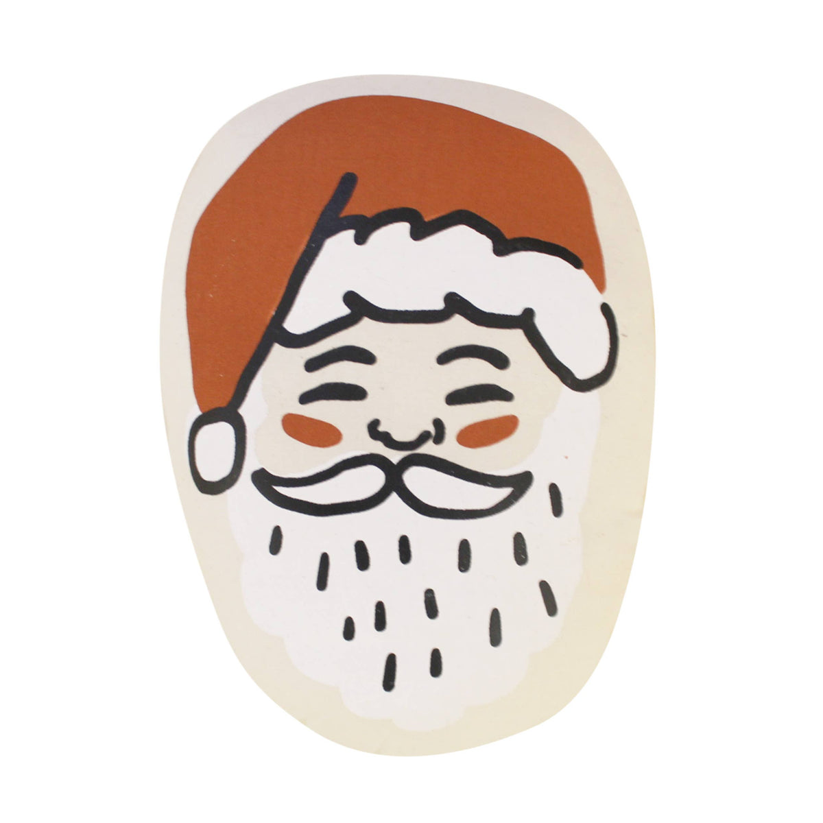 Santa Face Pillow, White