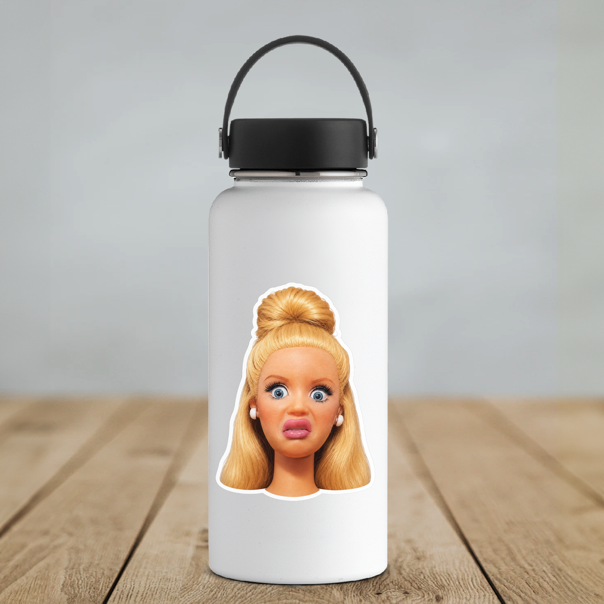 Confused Doll Meme Reaction Vinyl Sticker