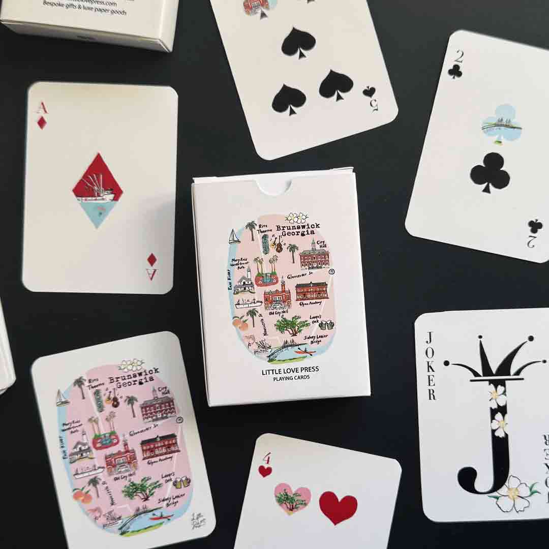 Historic Downtown Brunswick Map Playing Cards