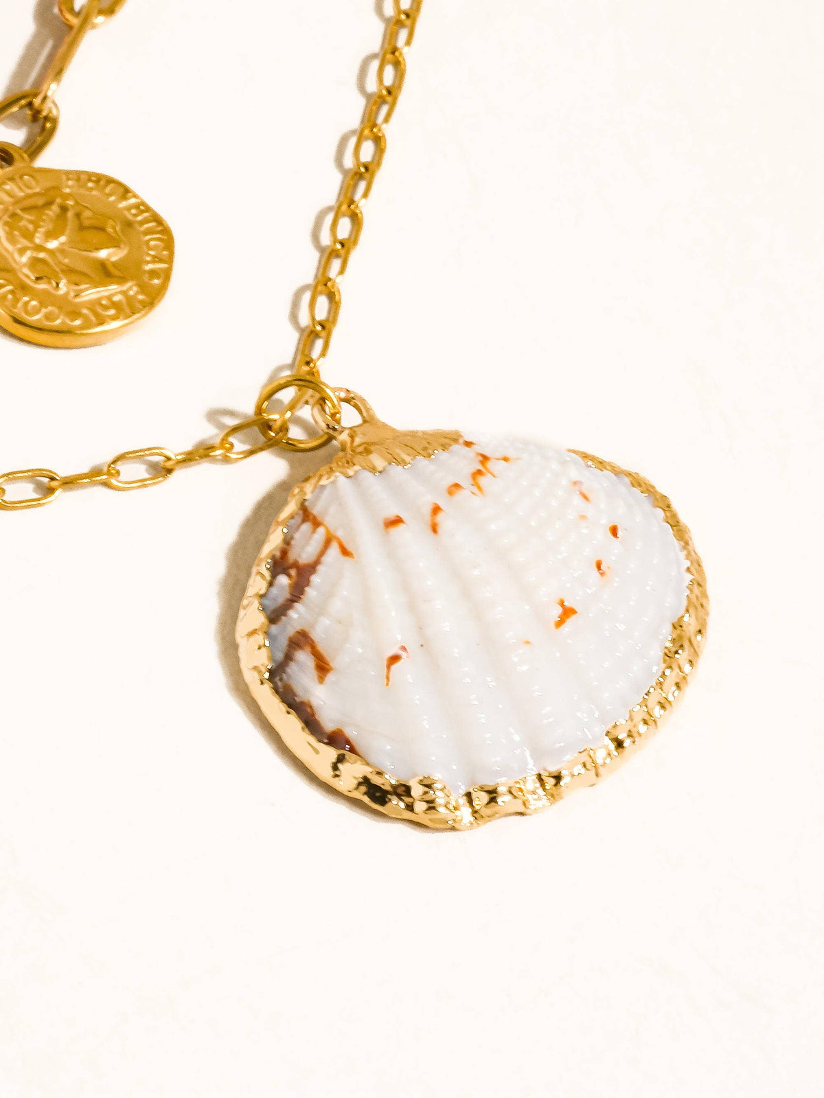 18K Gold Non-Tarnish Bobho Shell Layered Necklace: Multi-Colored