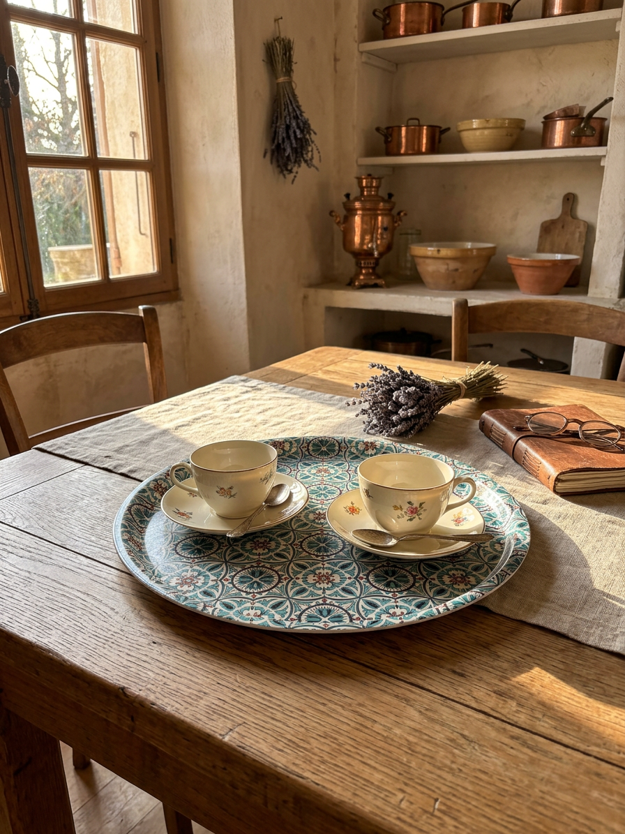 Alara Design Round Metal Serving Tray