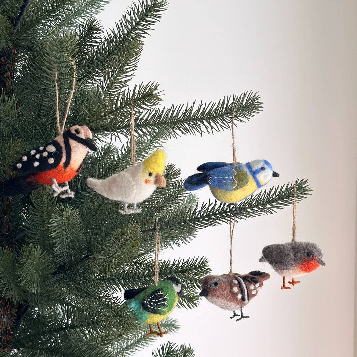 Felt White Parrot Ornament