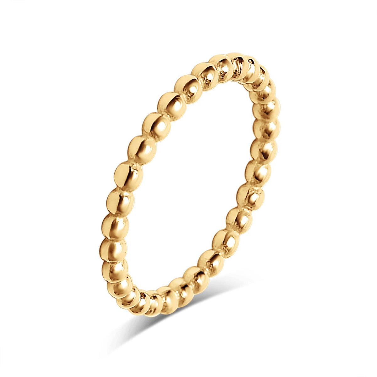 Stainless Steel Beaded Spacer Ring: Gold