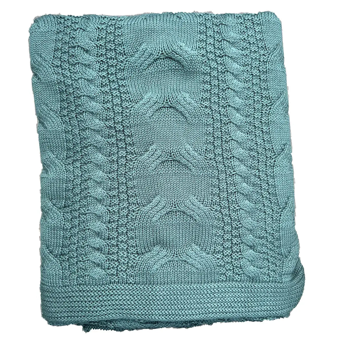 Classic Cable Knit Cotton Throw Blankets