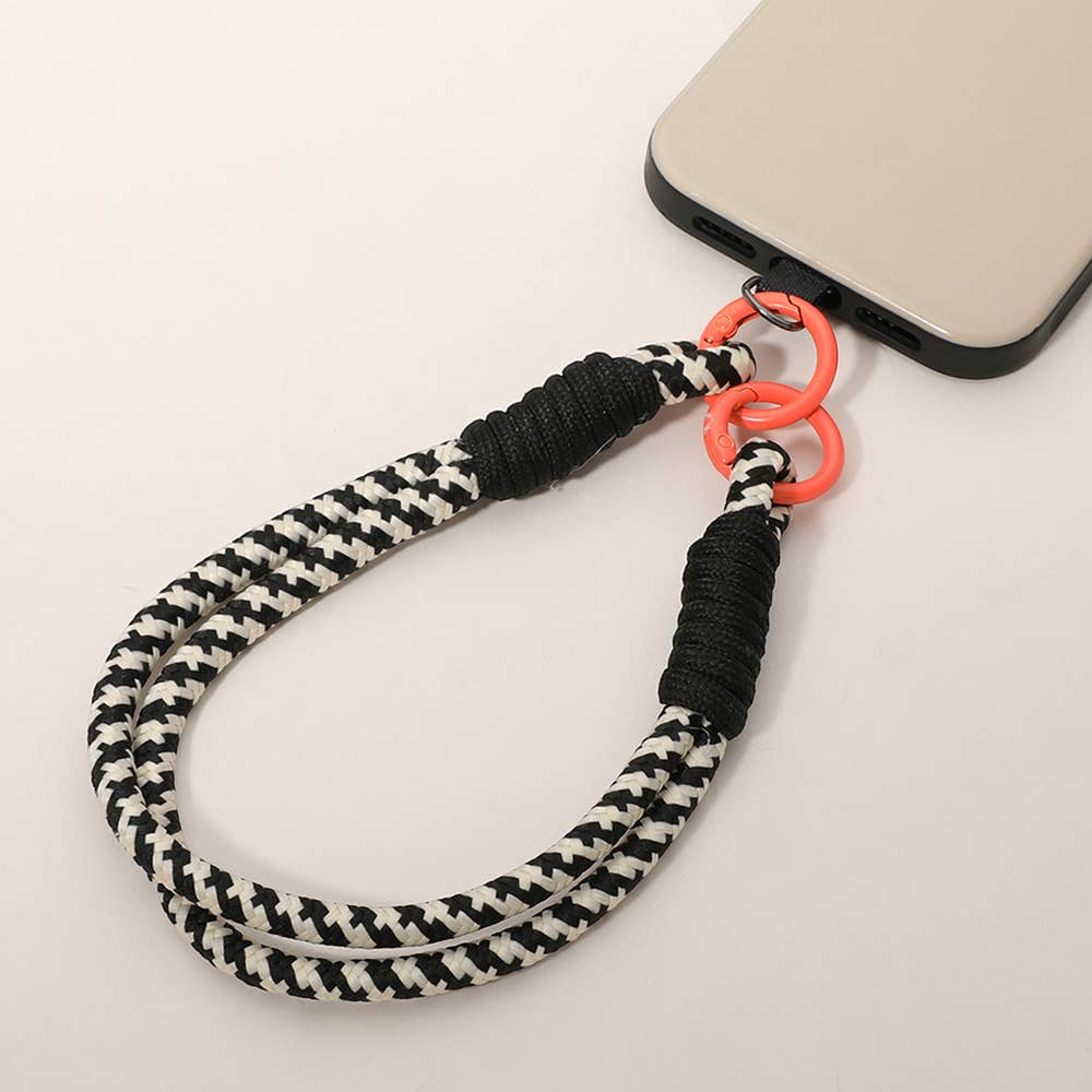 Candy Color Double Loop Phone Wrist Strap / Keychain: Pink