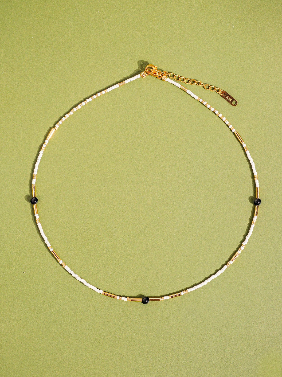 18K Handmade  Bohemian Beaded Stack Necklaces: Odette-Light Blue
