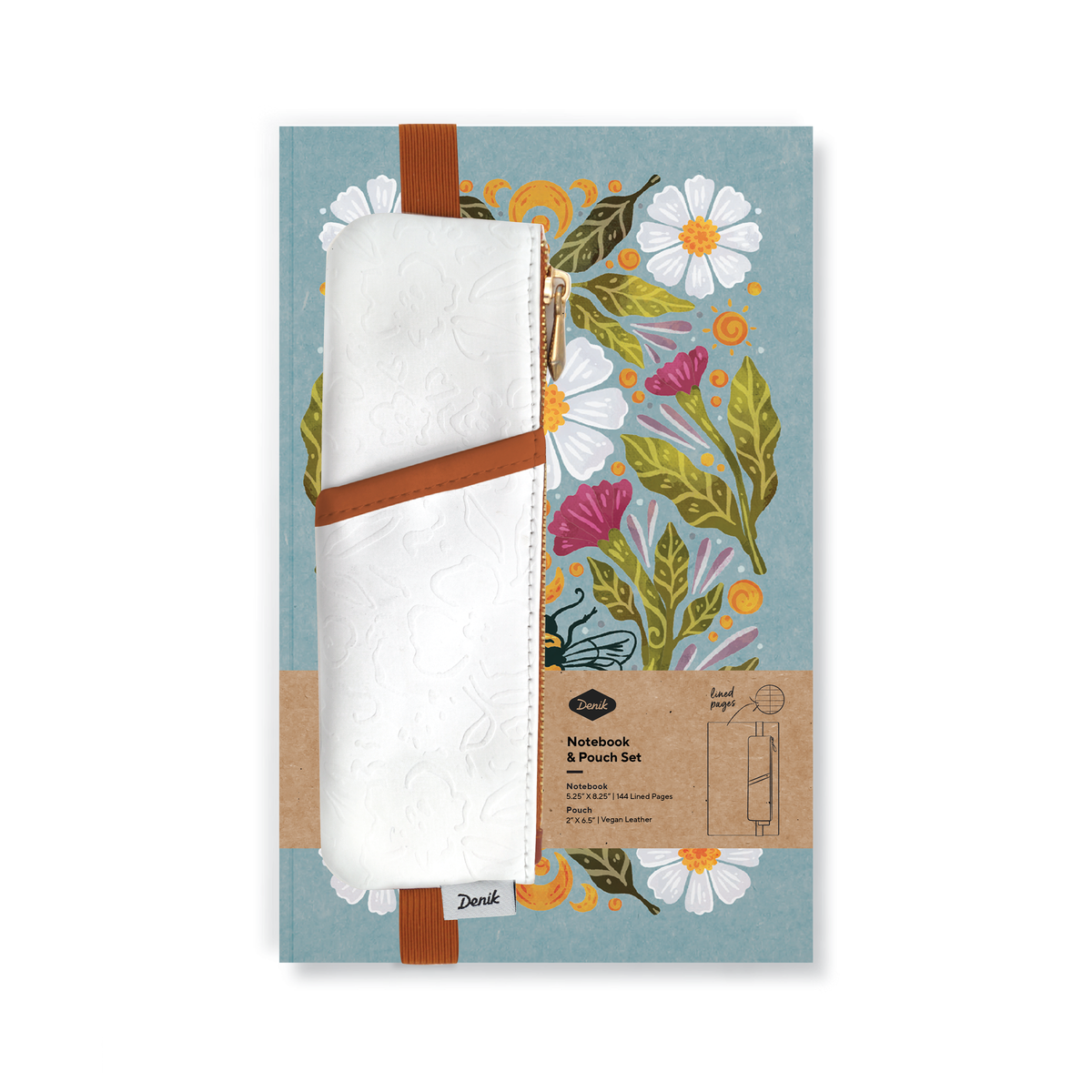 Denik - Honeybee Tea Layflat Notebook & Pouch Set