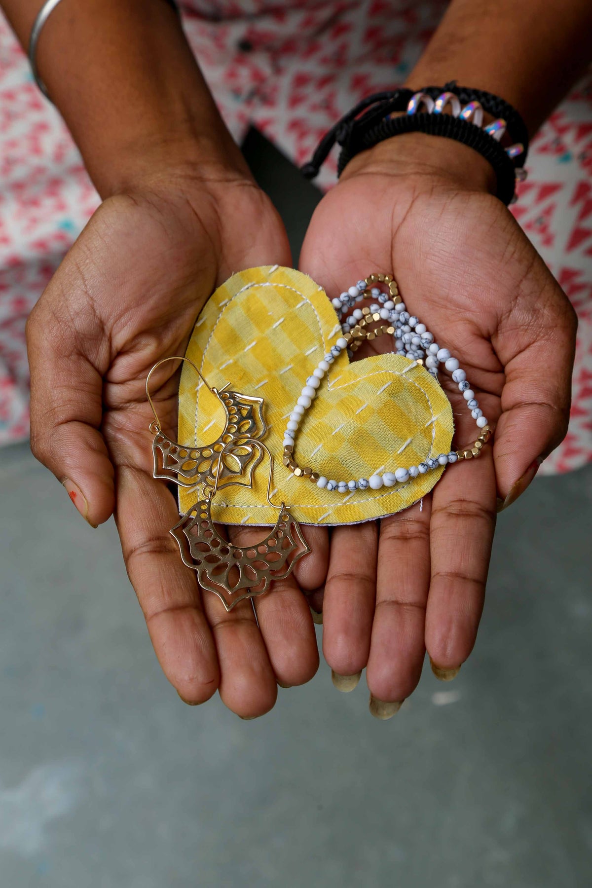 Asha Project - Kantha Heart Gift Pouch