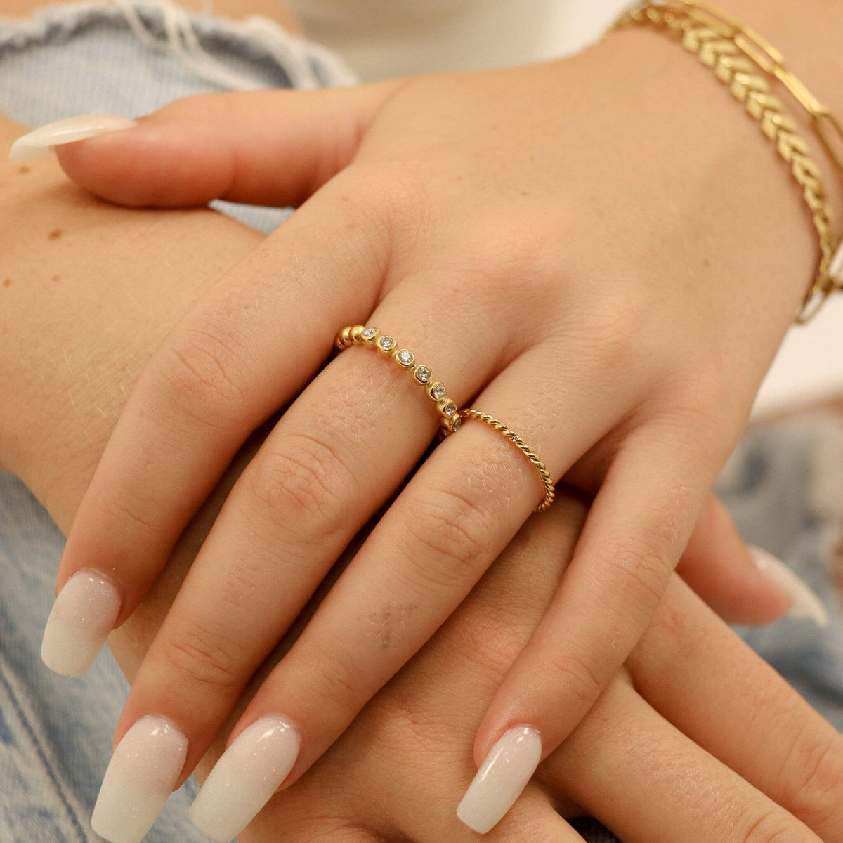 Stainless Steel Braided Stacking Ring