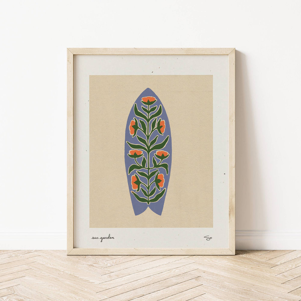 Mid Tide Design - Surf Garden 3 | Surfboard Print: 8”x10”