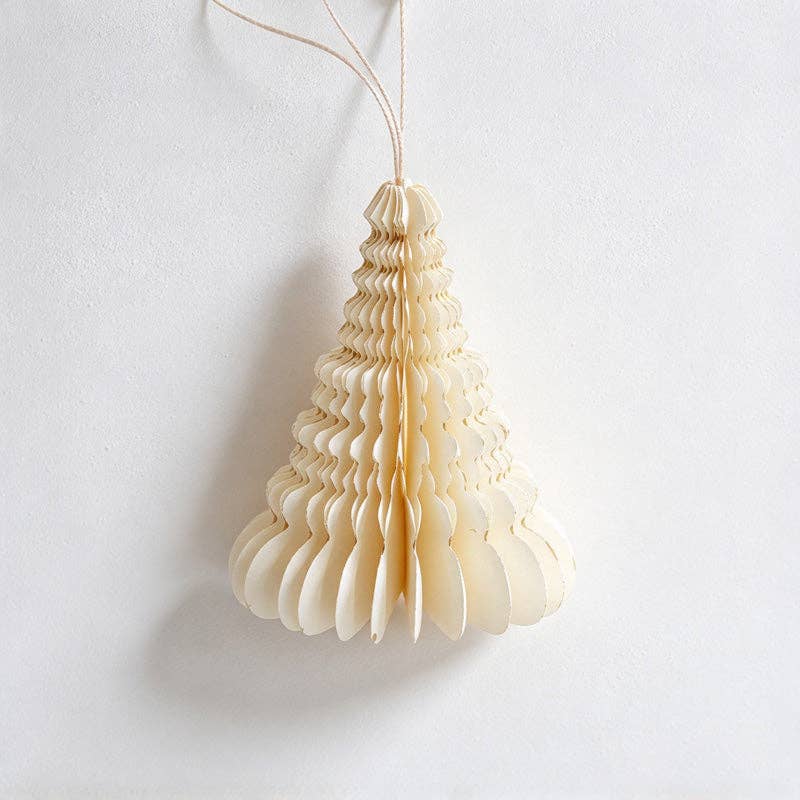 Honeycomb Paper Tree Ornament - Bubble Tree, Ivory