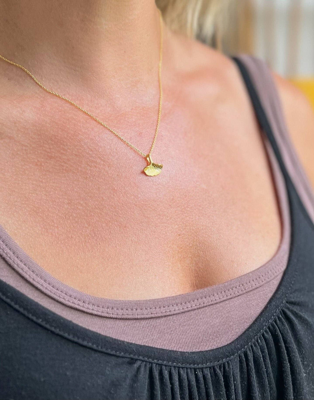 Natalie Clare Collections - Gold Ginkgo Leaf Necklace