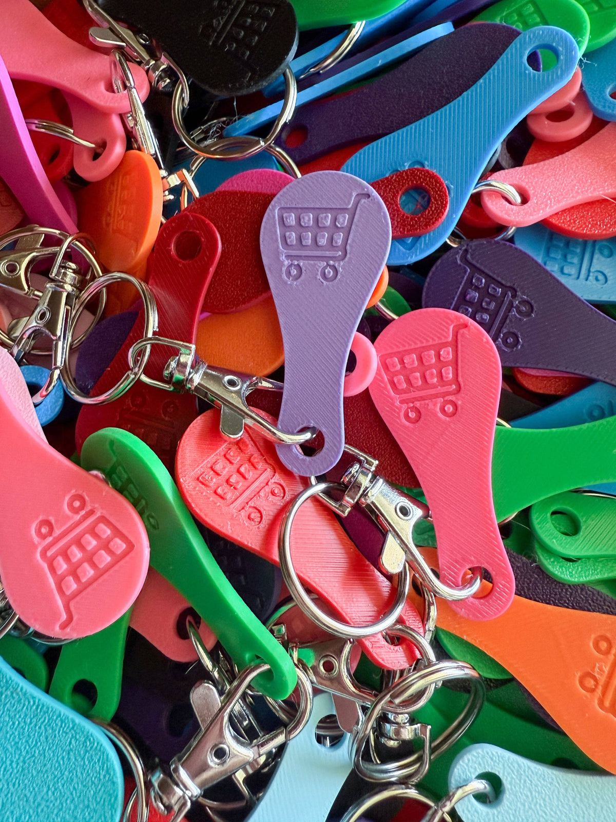 Aldi Shopping Cart Quarter Saver Keychain: Turquoise