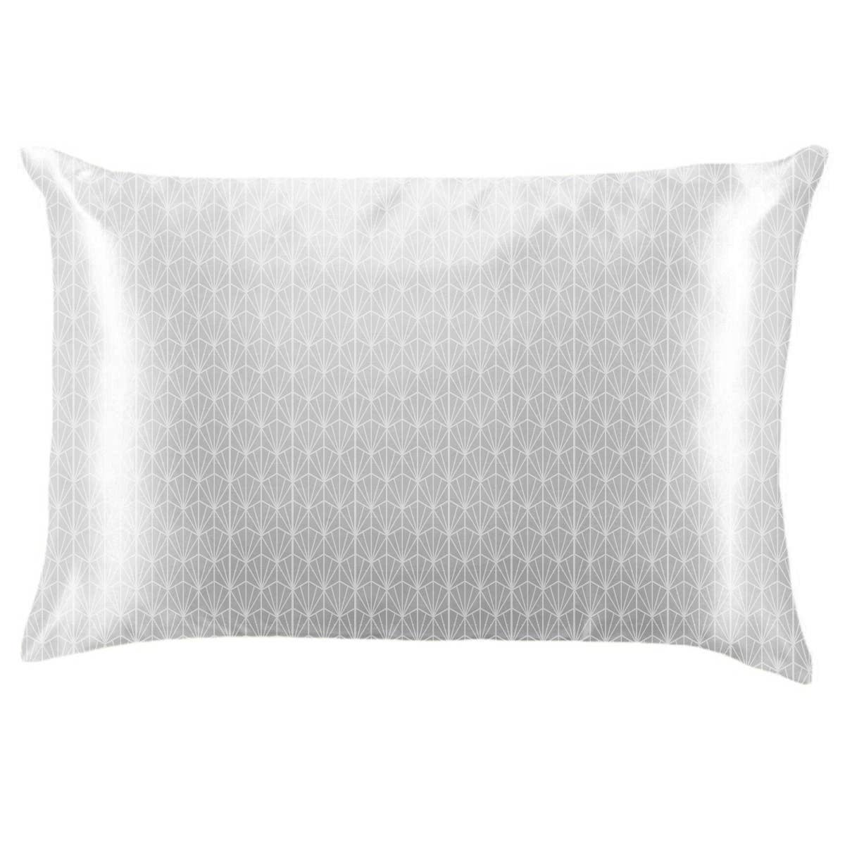 Lemon Lavender Printed Silky Satin Pillowcase Gray