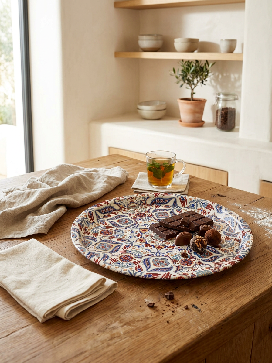 Emel Design Round Metal Serving Tray