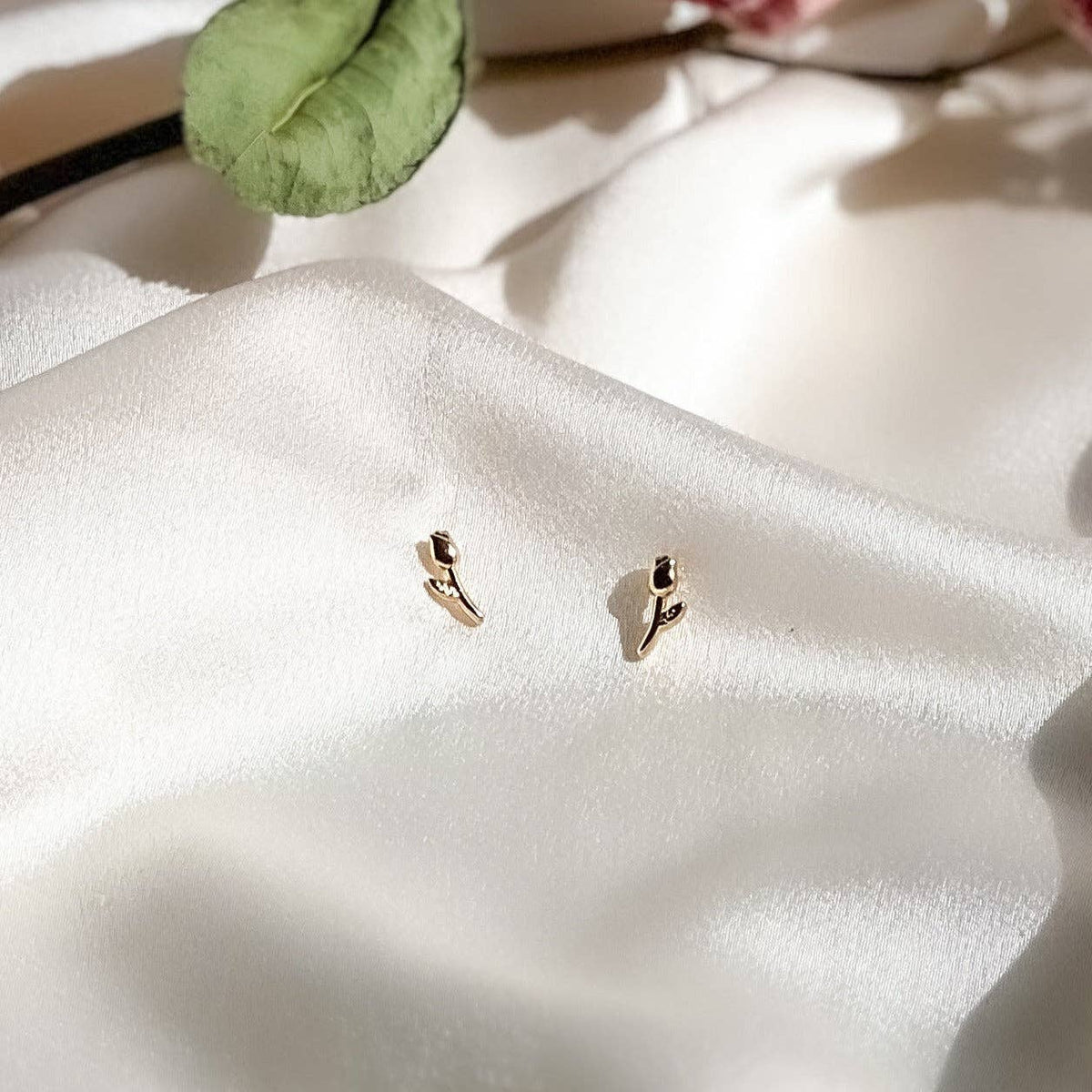 Natalie Clare Collections - Delicate Rose Stud Earrings