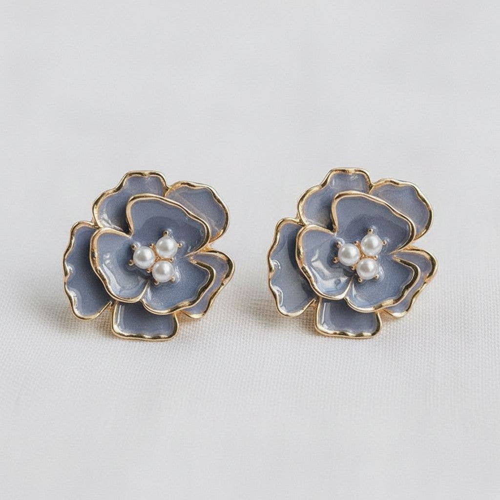 Ellemadera - Artistic Floral Design Drop Earrings