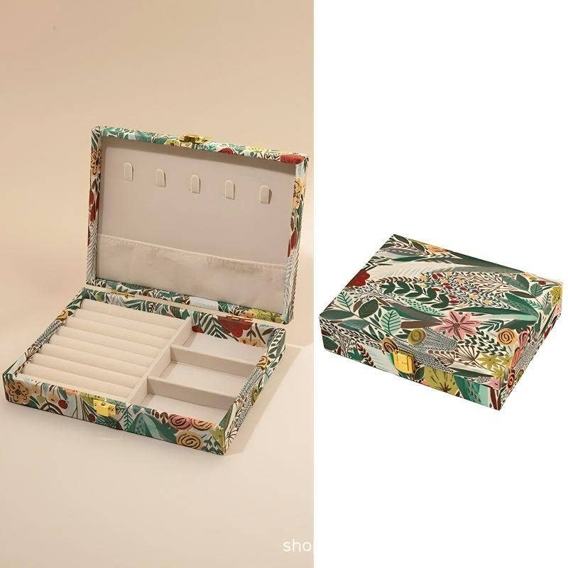 Floral Jewelry Box, Dark Print