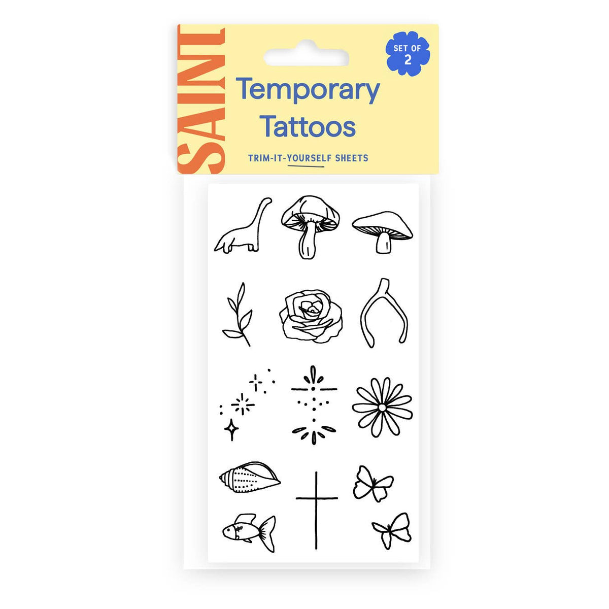 Saint Tattoos - Flash Temporary Tattoos: Yellow