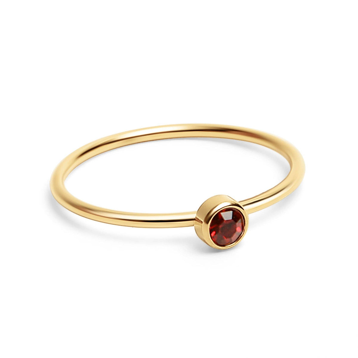 18K Gold Birthstone Stacking Ring: Size 7