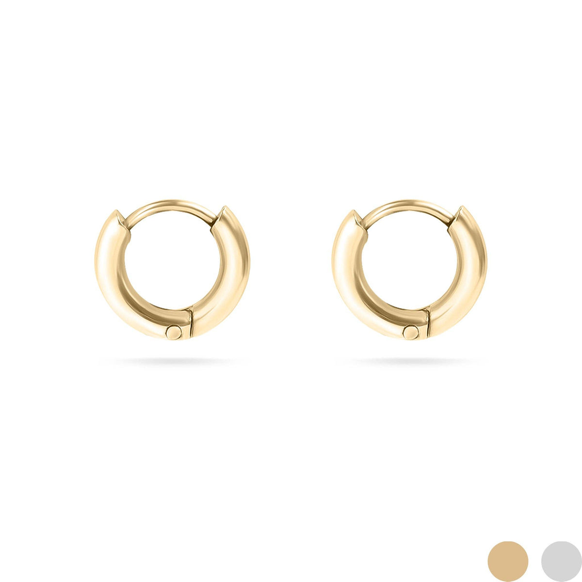18K Gold PVD Stainless Steel Minimalist Thin Huggie Earrings: Gold