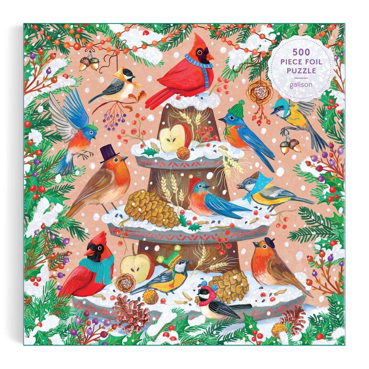 Chronicle Books - Festive Feathers 500 Piece Foil Puzzle