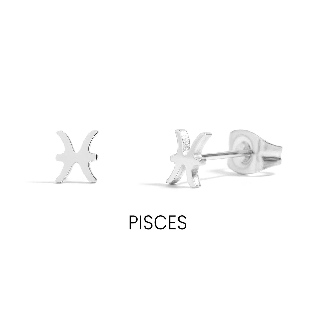 18K Gold PVD Stainless Steel Zodiac Stud Earrings