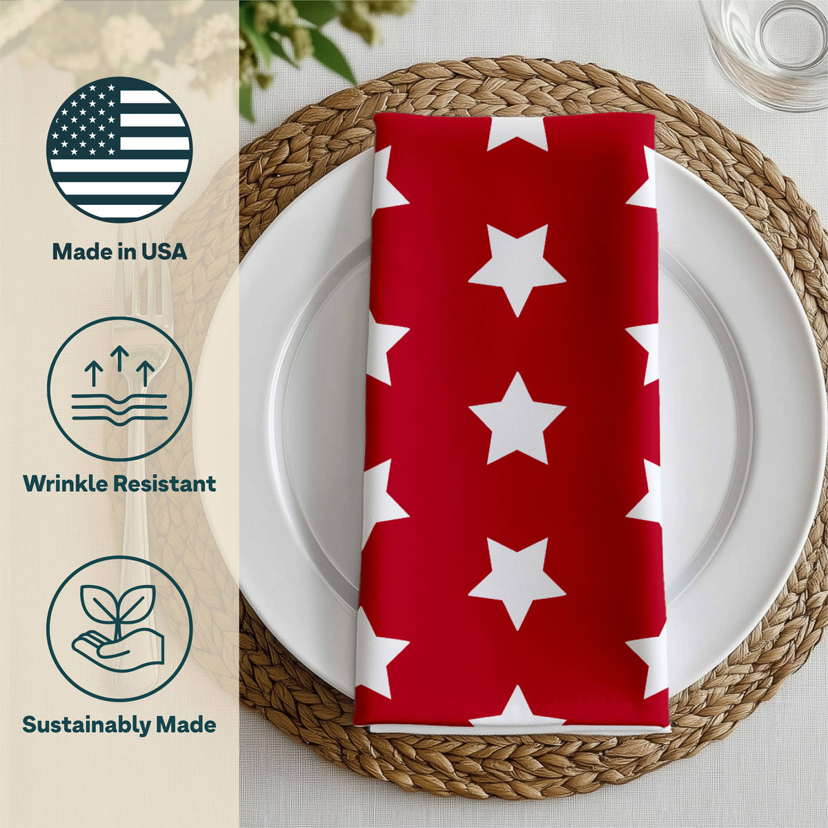 Freedom Stars Red Napkins