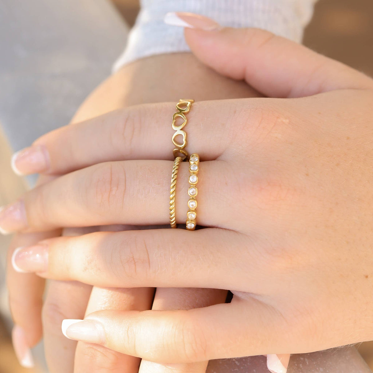Stainless Steel Braided Stacking Ring