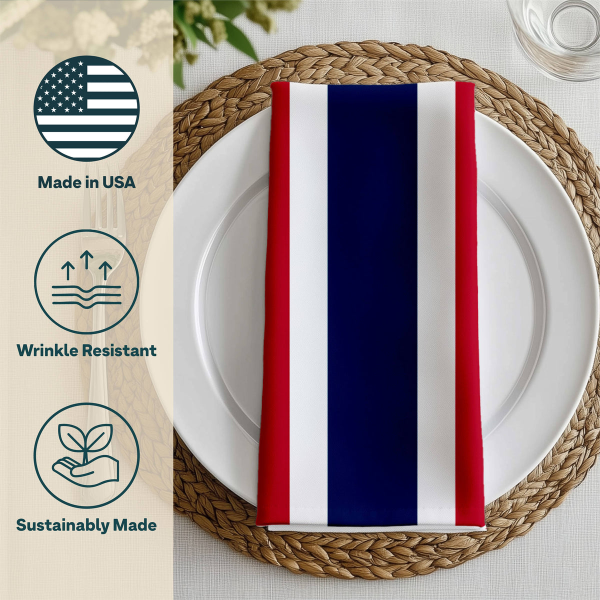 American Red & Blue Stripes Napkins